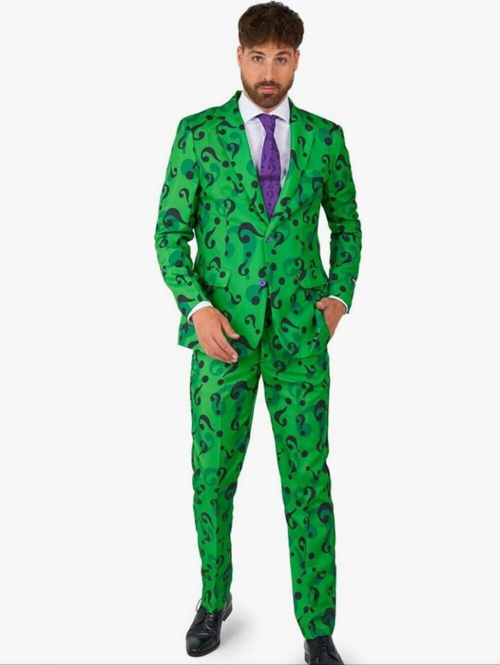 SPIRIT The Riddle DC Caracters  Slim Fit Suit - Green